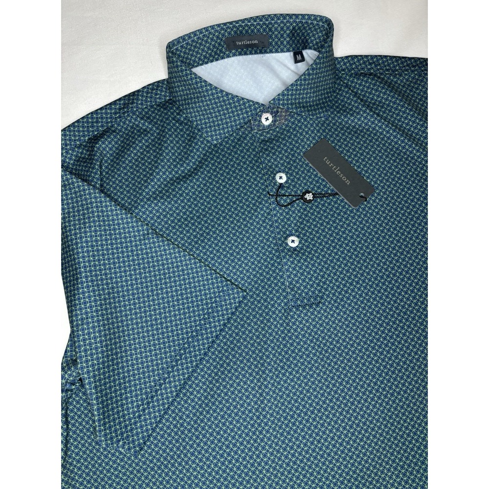 Turtleson Mason Performance Golf Polo Shirt Short Sleeve Navy/Maize Green NWT